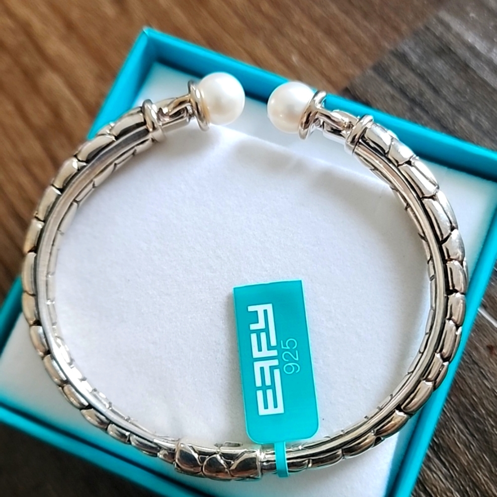 Effy 925 Sterling Silver Cultured Pearl Bangle